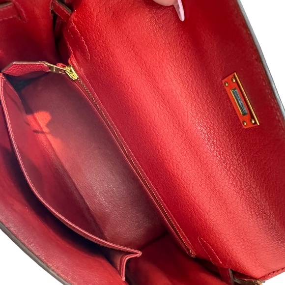 Hermes Chèvre de Coromandel Kelly II 25 Retourne Rouge Vif - Picture 10 of 15